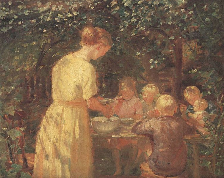 Anna Ancher - Lunch in the Garden - 1915